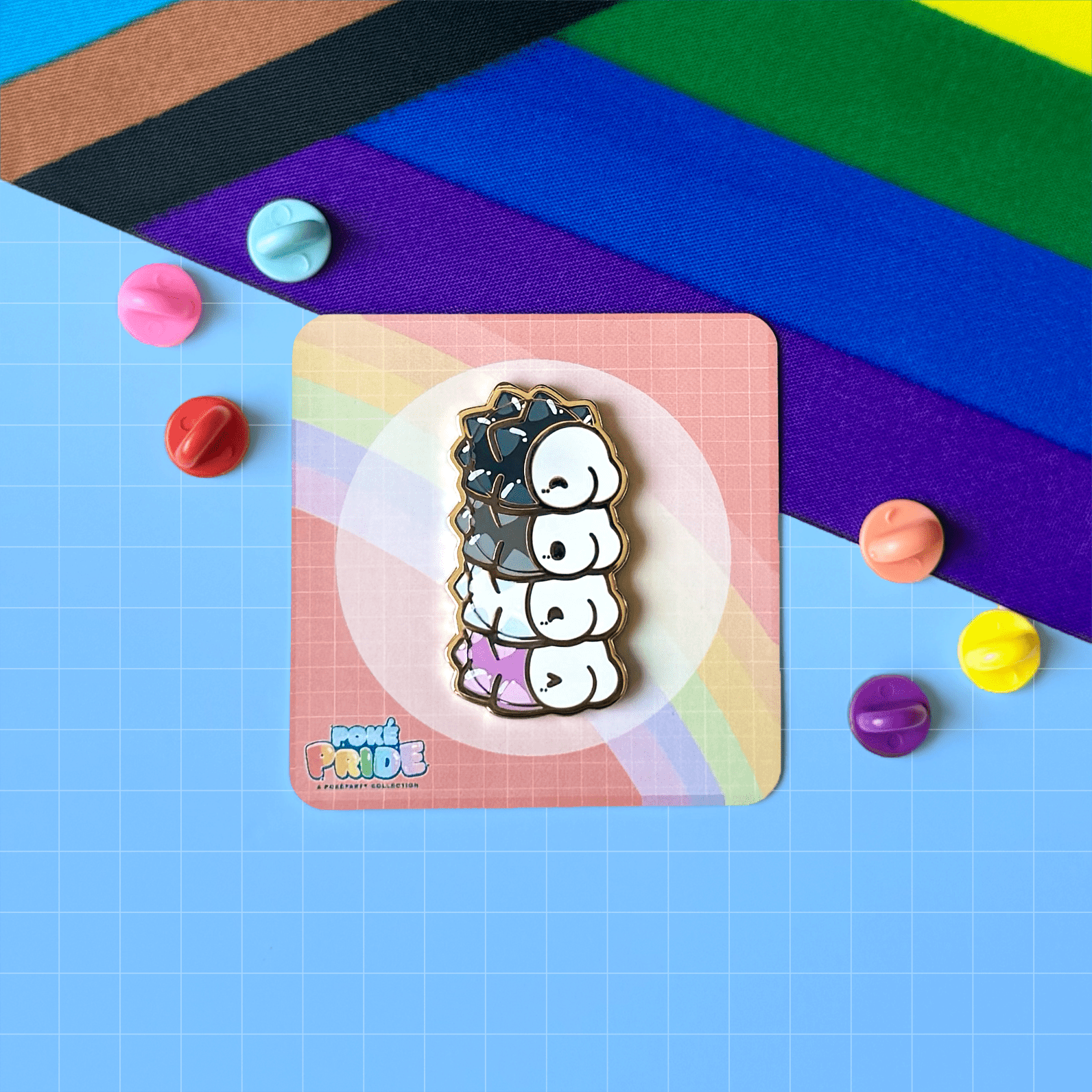 Asexual Snom PokéPRIDE Pin - HeyyoJojo