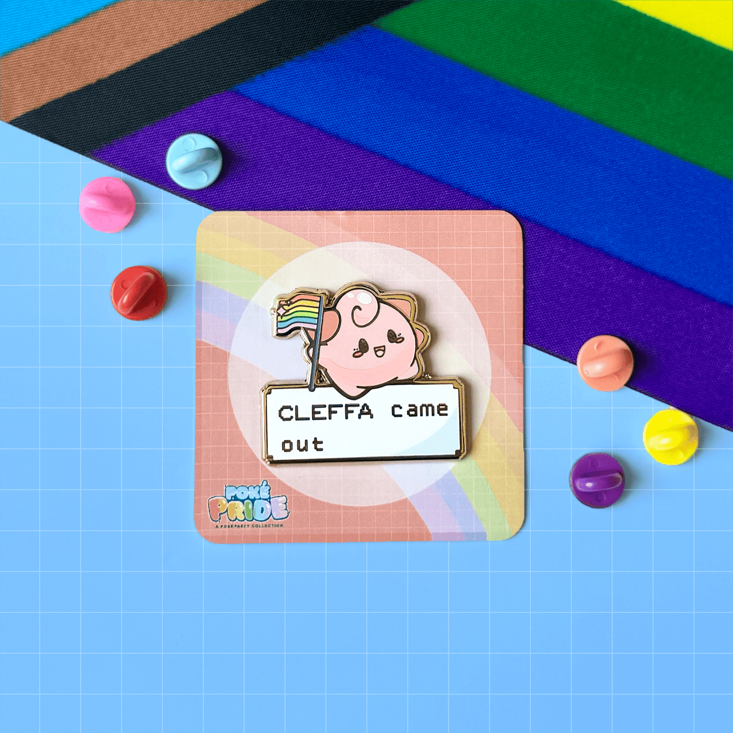 Cleffa Came Out! PokéPRIDE Pin - HeyyoJojo