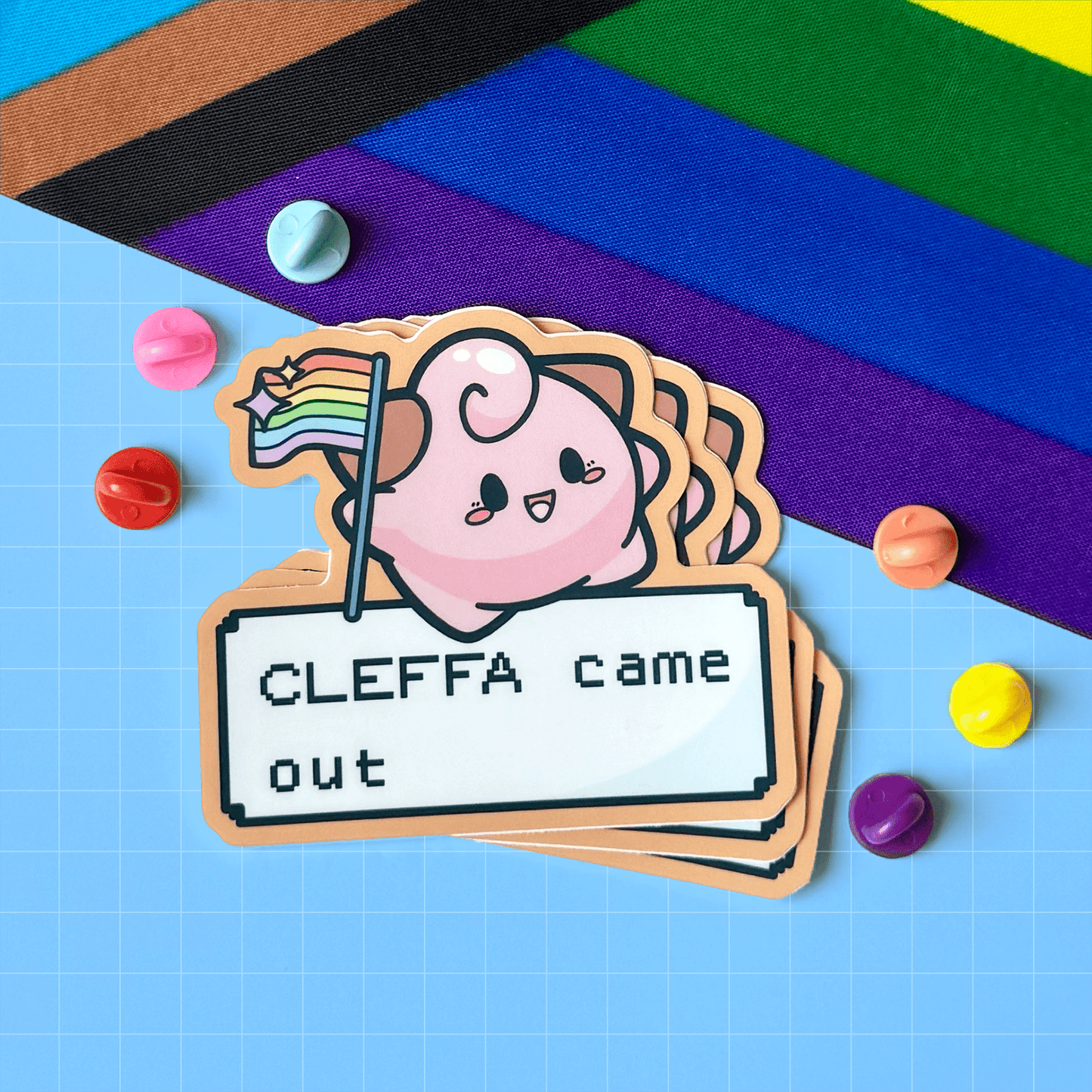 Cleffa Came Out! PokéPRIDE Sticker - HeyyoJojo
