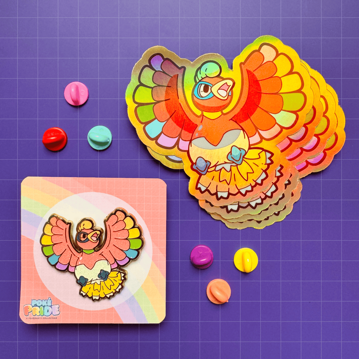 Ho - oh Holograhic PokéPRIDE Sticker - HeyyoJojo