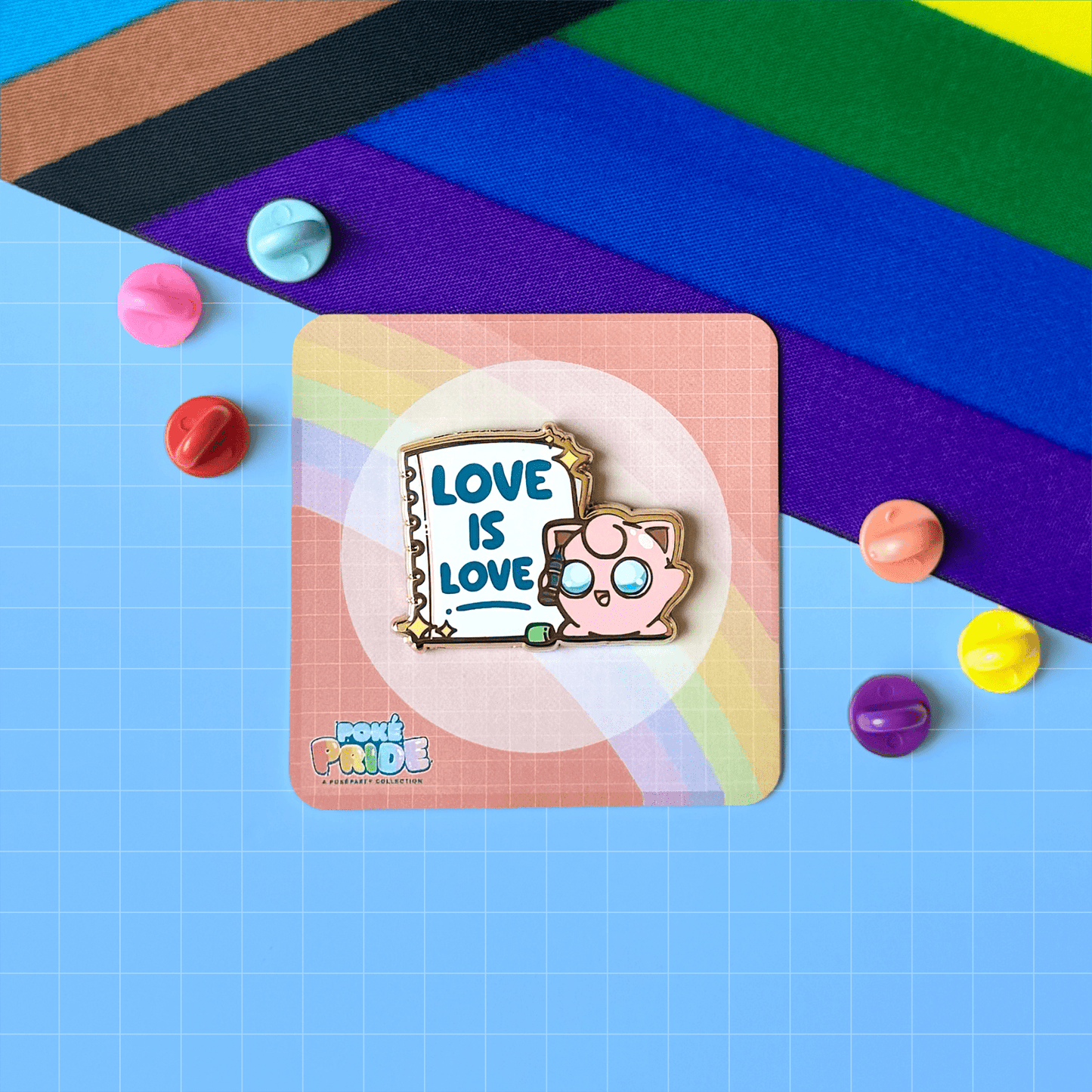 Love is Love Jigglypuff PokéPRIDE Pin - HeyyoJojo