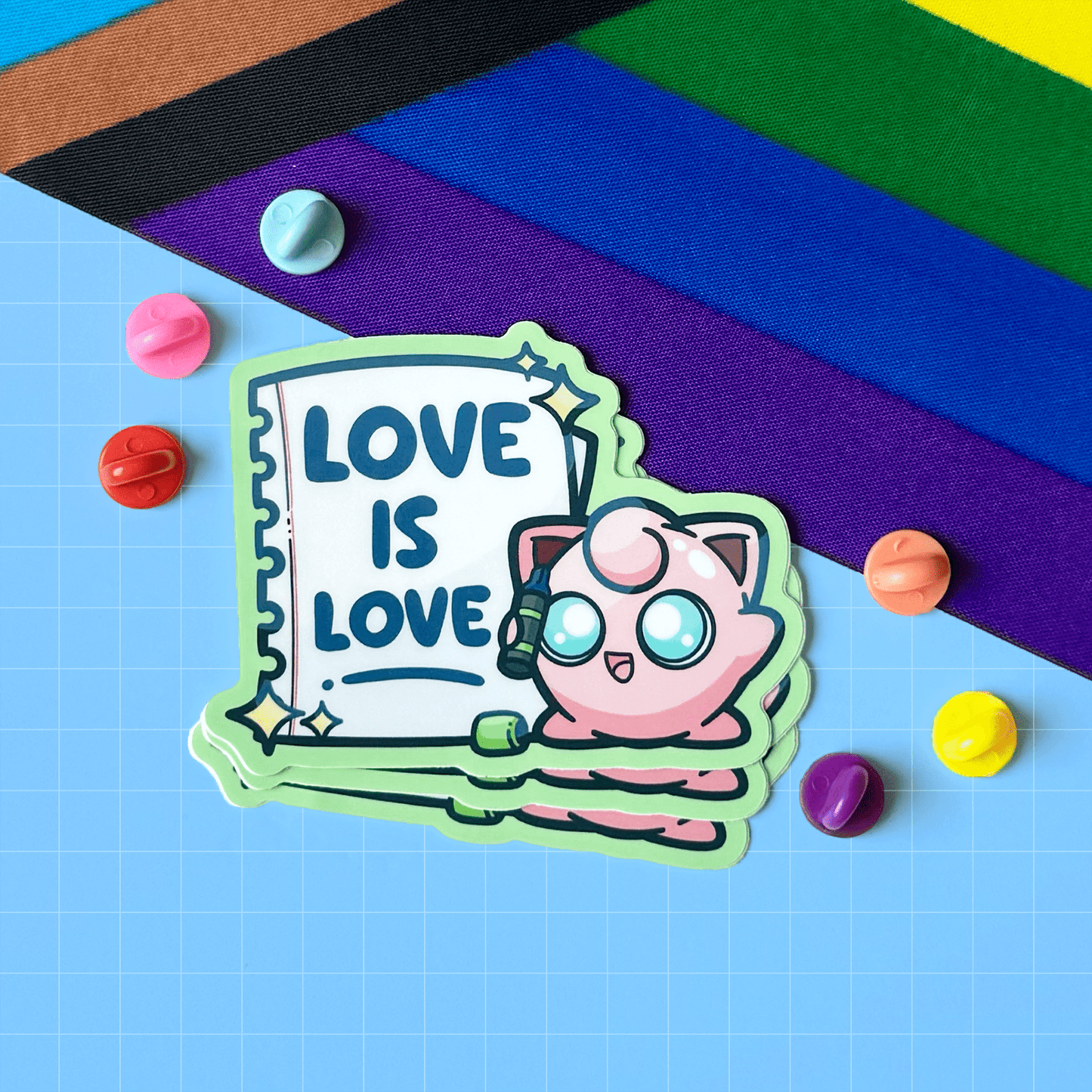 Love is Love Jigglypuff PokéPRIDE Sticker - HeyyoJojo