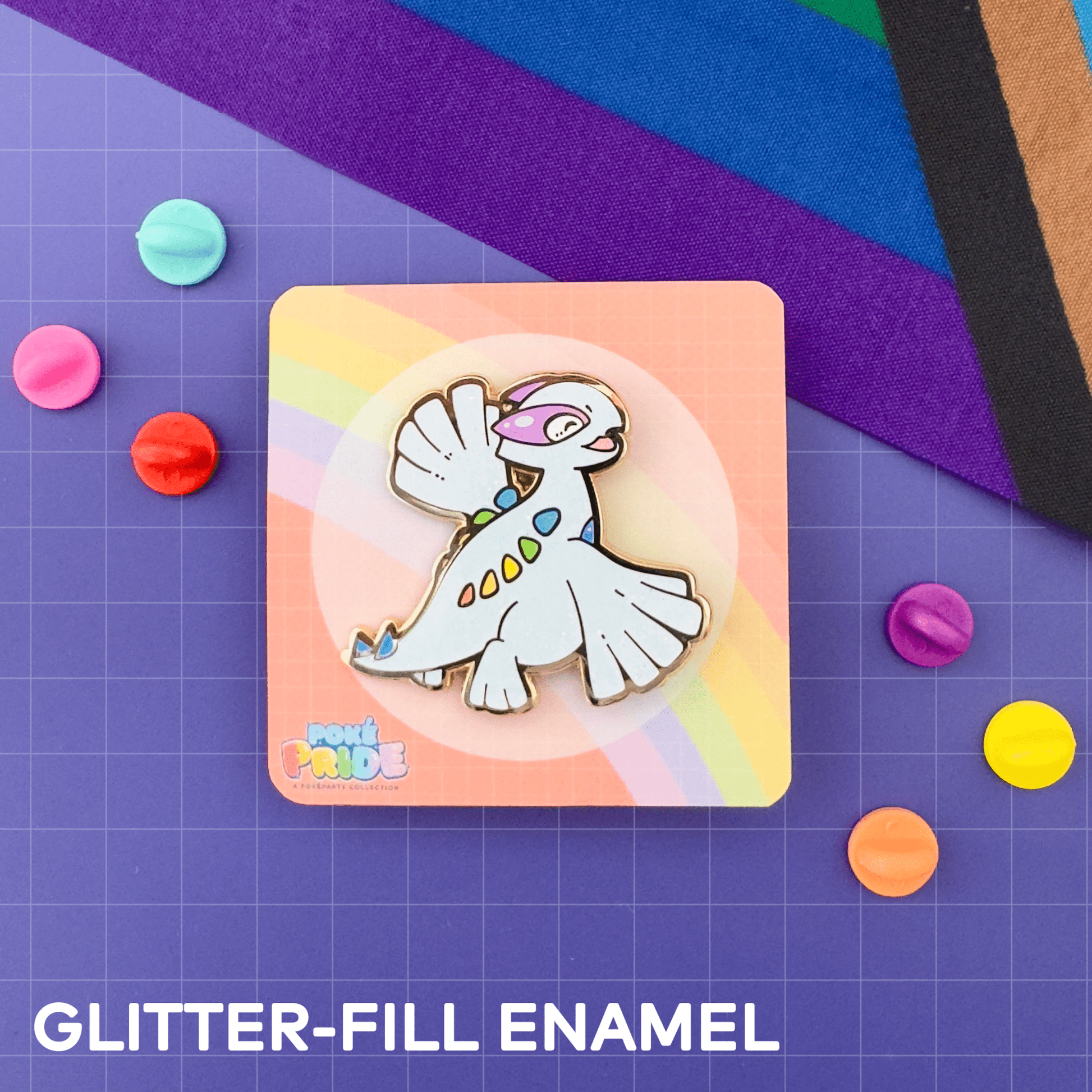 Lugia Glitter PokéPRIDE Pin - HeyyoJojo