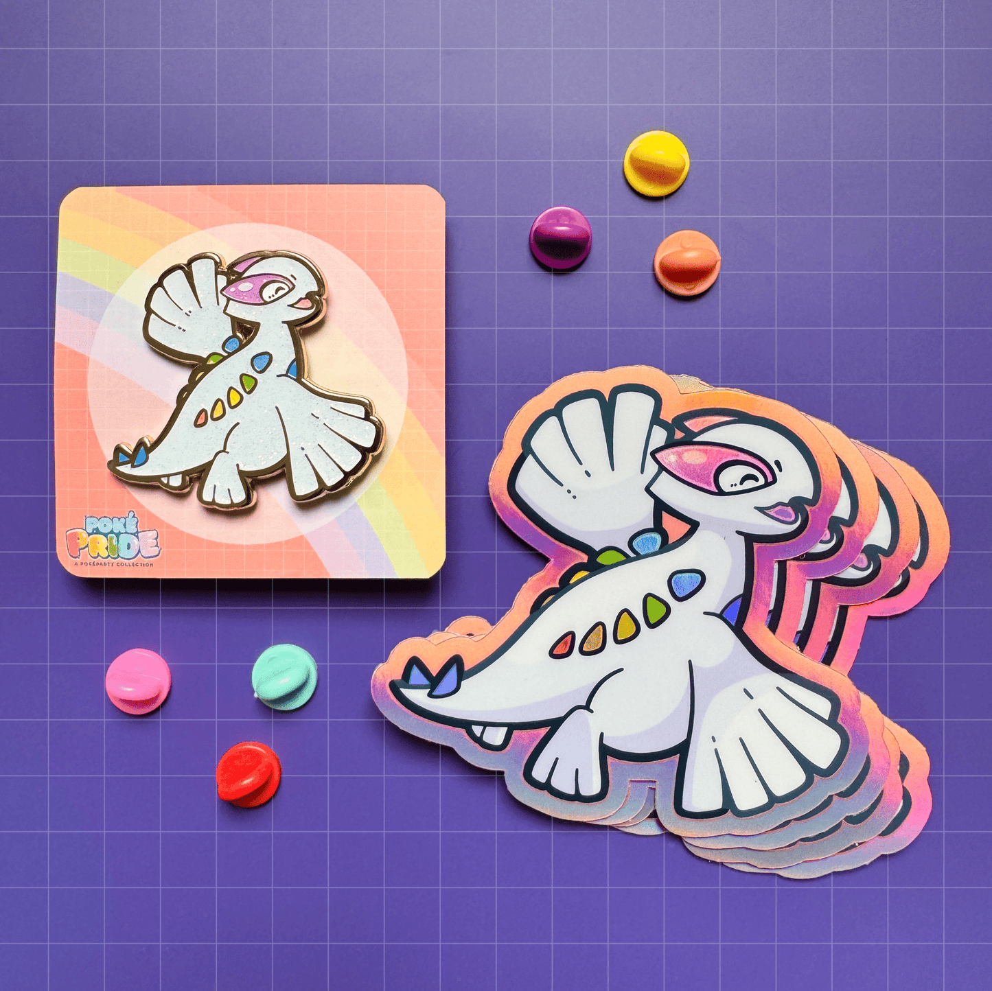 Lugia Holograhic PokéPRIDE Sticker - HeyyoJojo