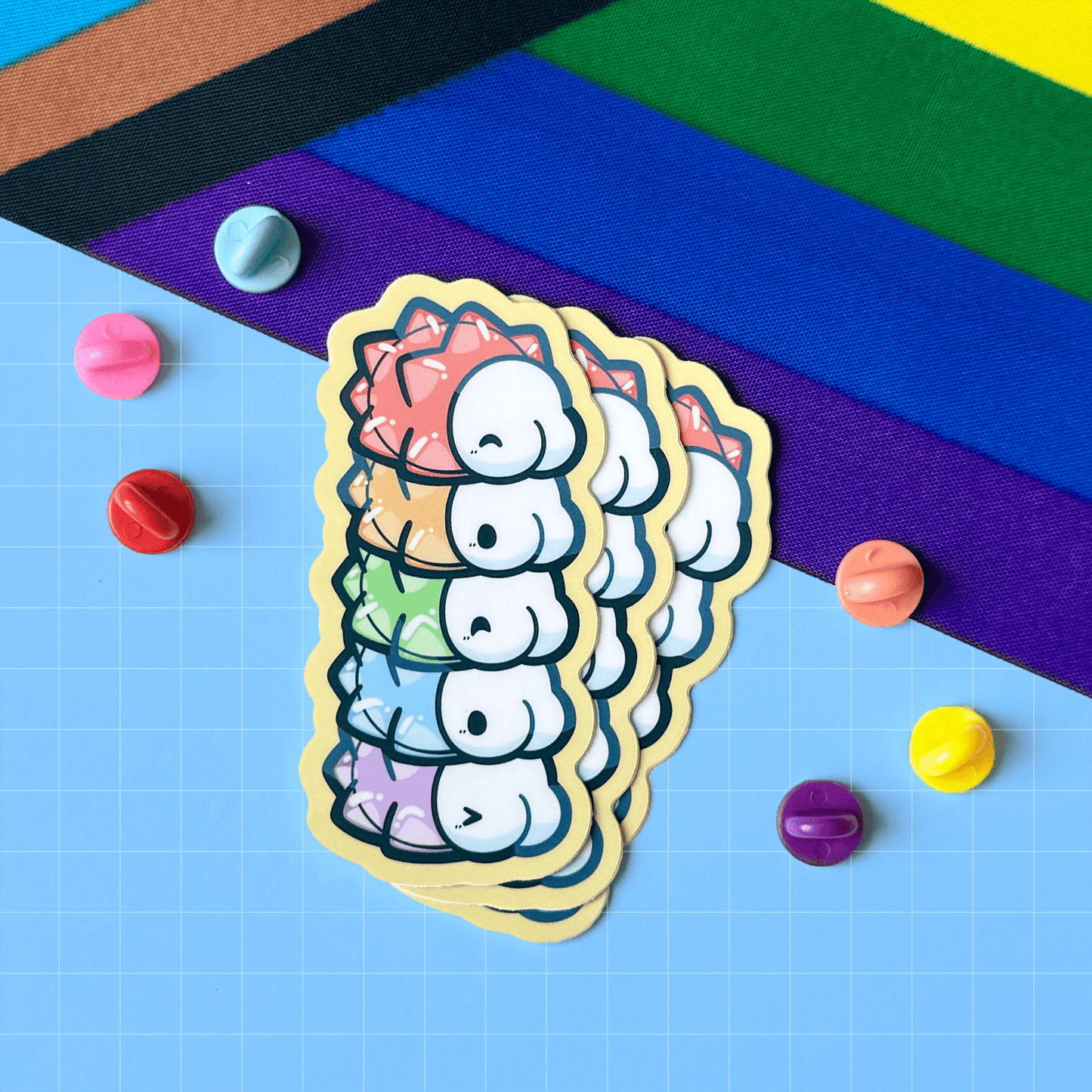 Rainbow Snom PokéPRIDE Sticker - HeyyoJojo