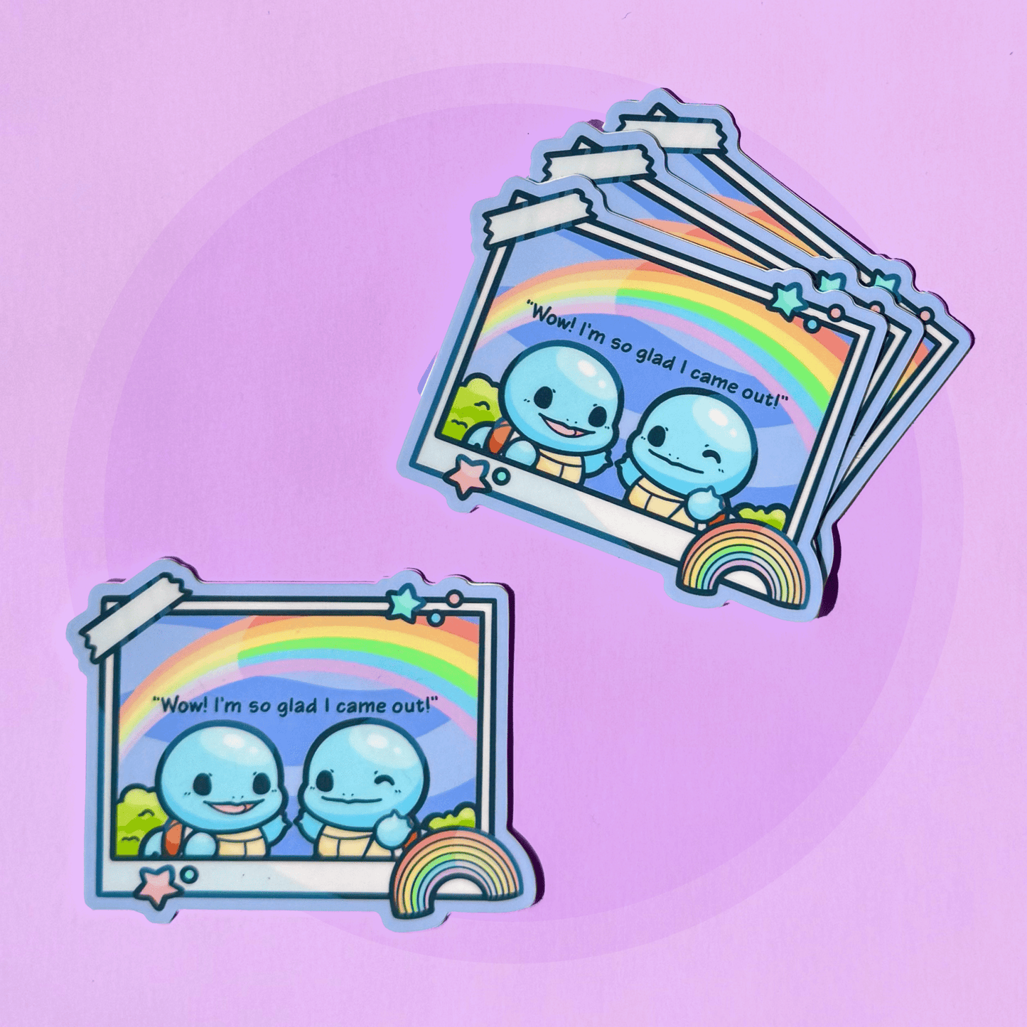 Squirtle Polaroid PokéPRIDE Sticker - HeyyoJojo