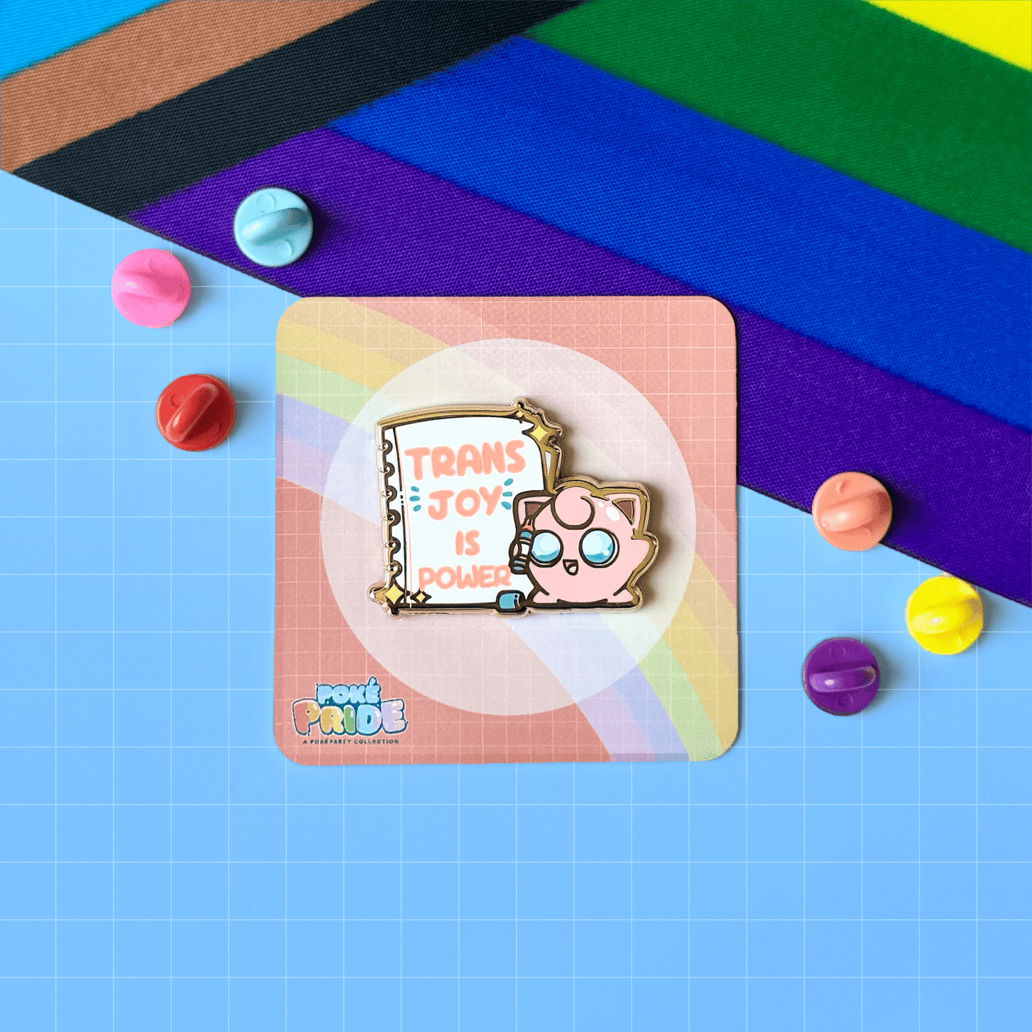 Trans Joy Jigglypuff PokéPRIDE Pin - HeyyoJojo
