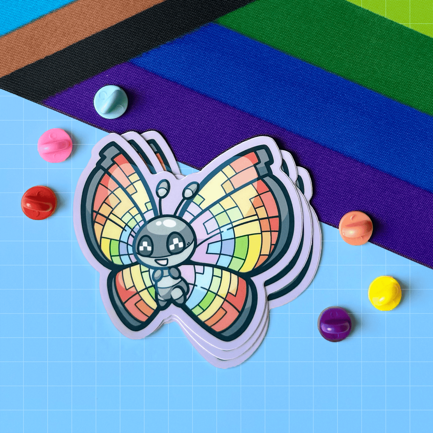 Vivillion PokéPRIDE Sticker - HeyyoJojo
