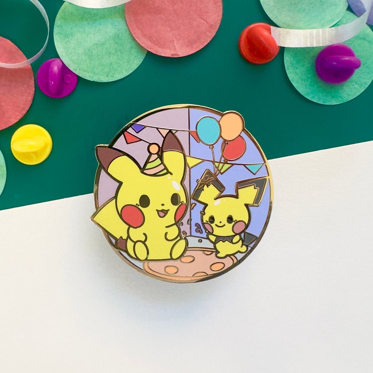 Pikachu & Pichu Party Pin - HeyyoJojo