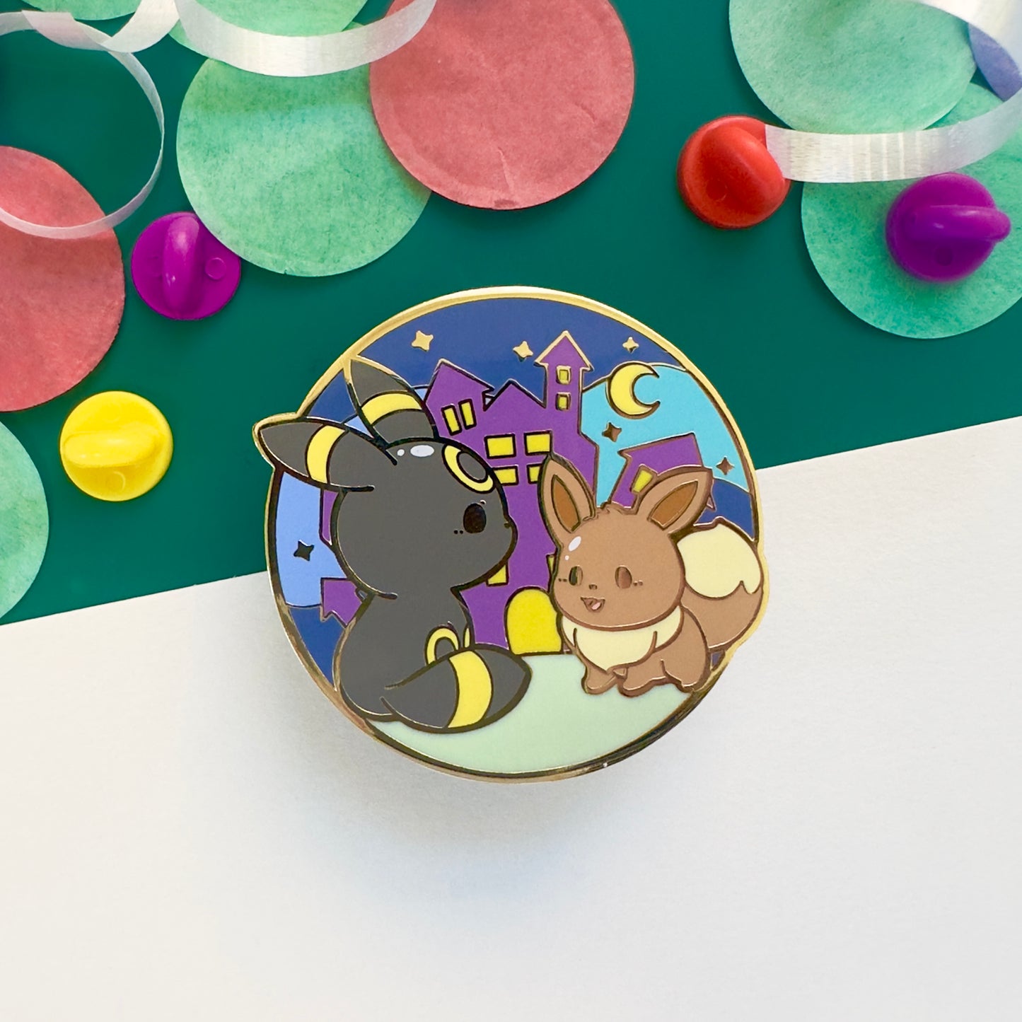 Umbreon & Eevee Spooky Pin