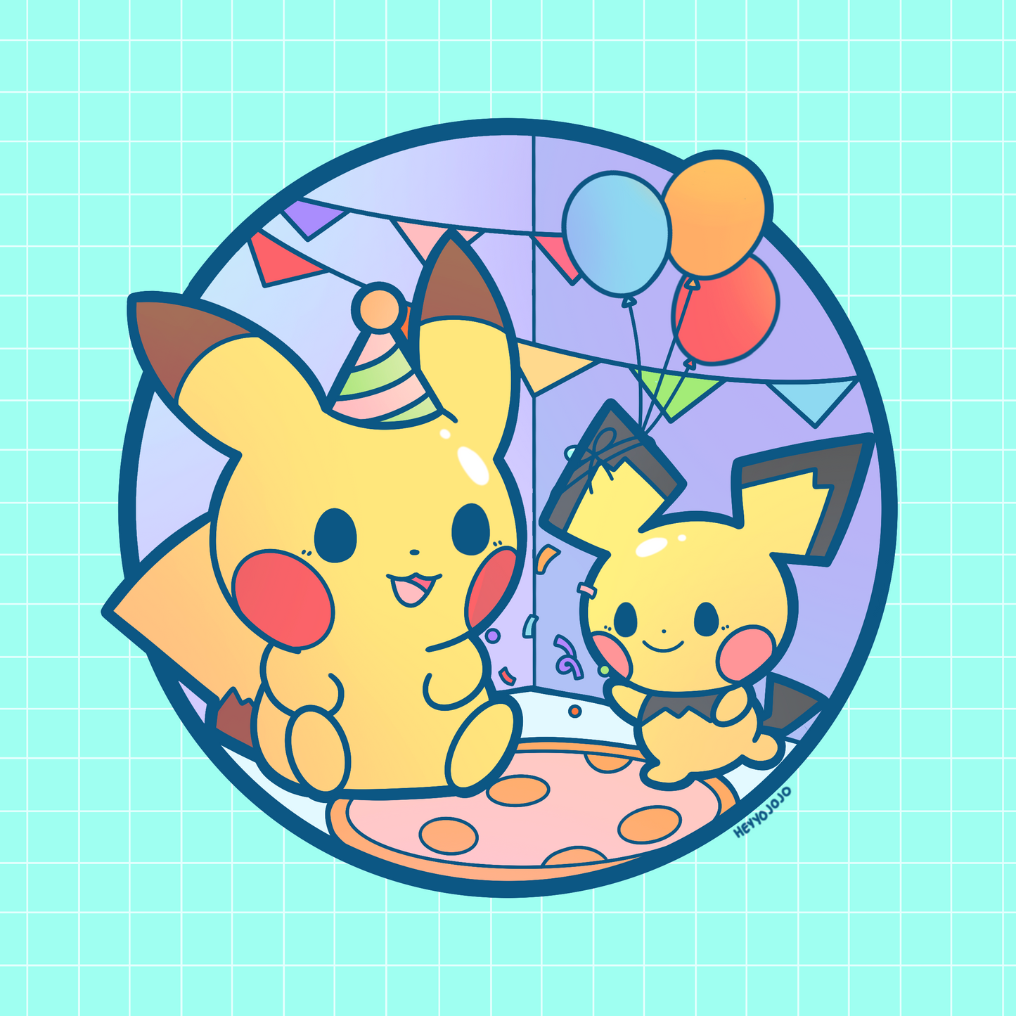Pikachu & Pichu Party Friend Sticker